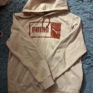 PUMA Logo Hoodie in Light Peach
